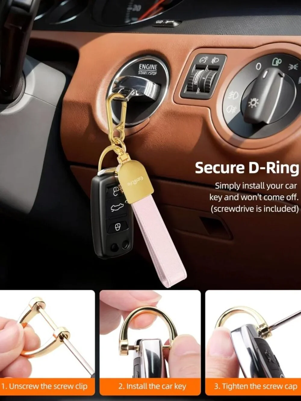 Leather Keychain Tracker for Apple Find My, Rechargeable & Stylish Accessory